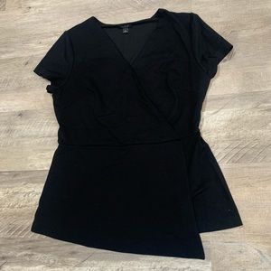 Ann Taylor Peplum Mock Wrap Dress Shirt